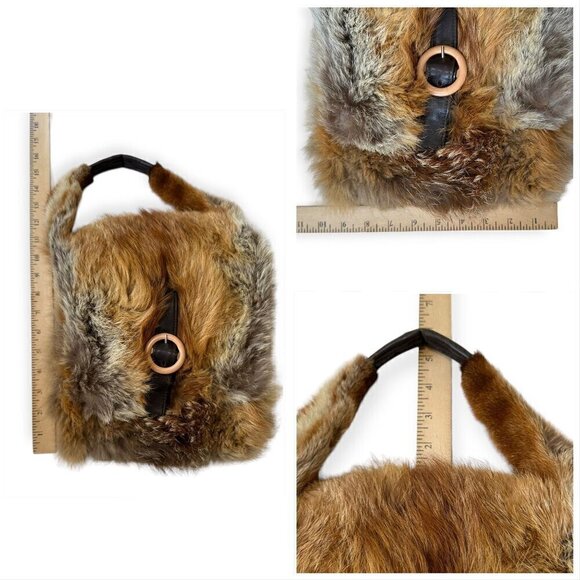Vintage Fur bag with buckle closure, Brown multi - Picture 10 of 15
